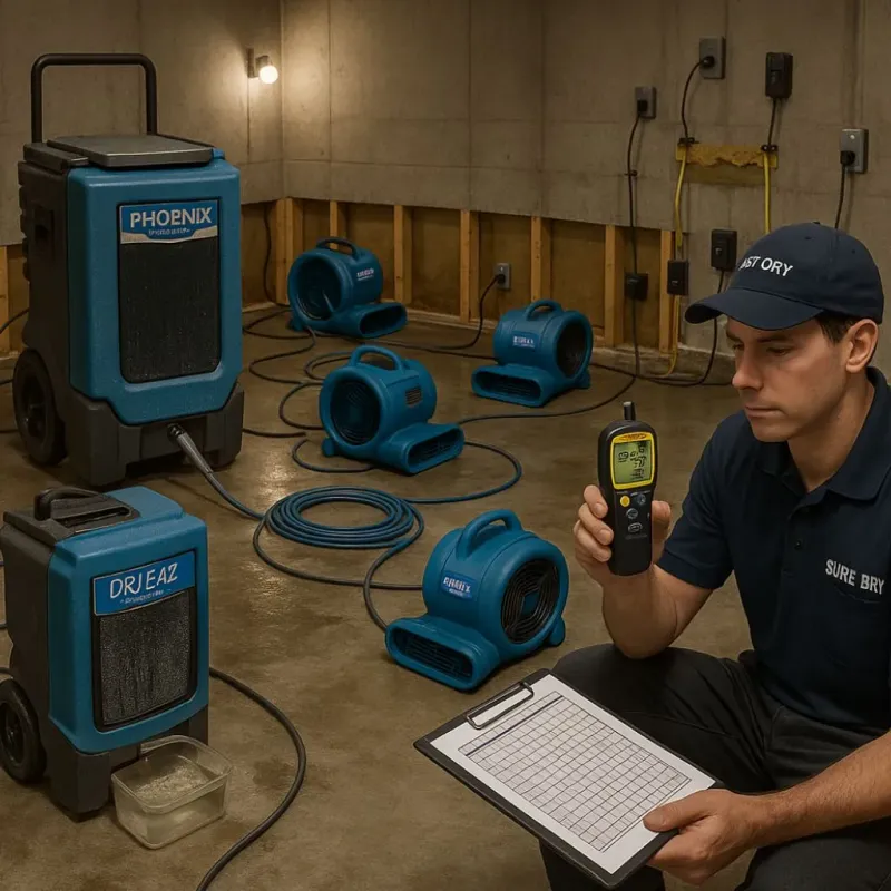 Structural Drying and Dehumidification process in Dade City North, FL